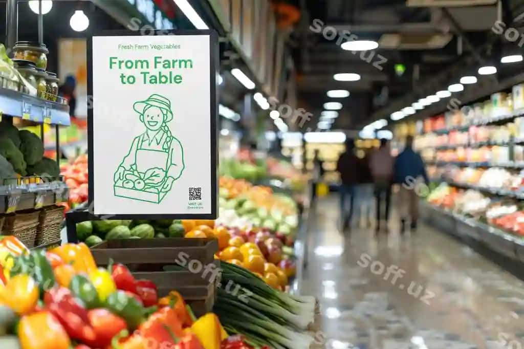 Farmfresh do'kon reklama belgisi namuna PSD | Farmfresh grocery store ad sign mockup psd