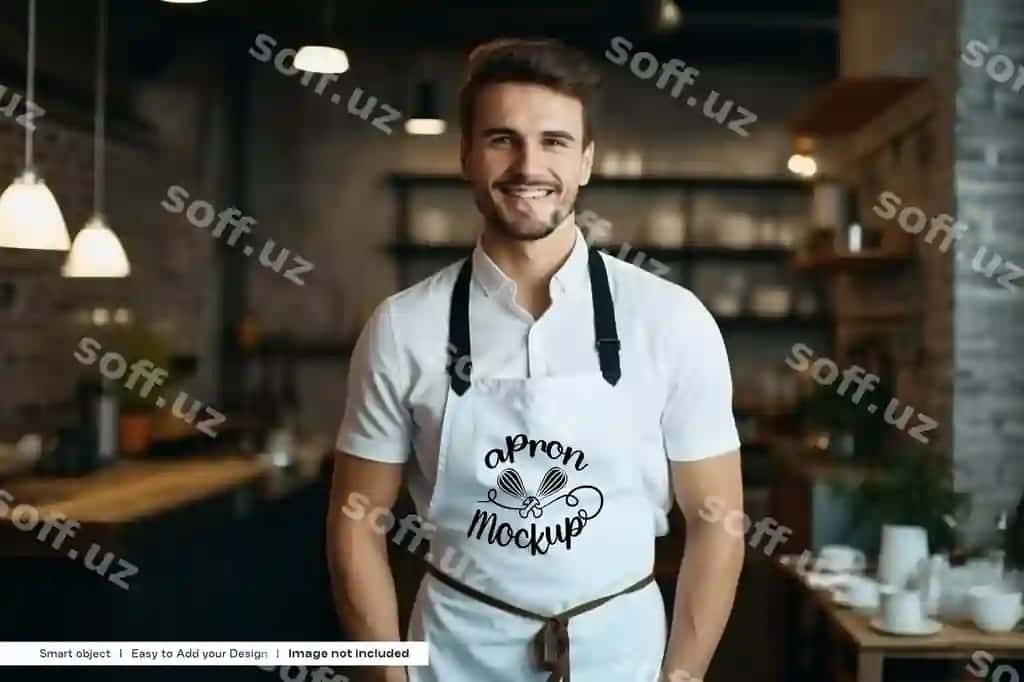Oshpaz favriki namunasi | Chefs apron mockup