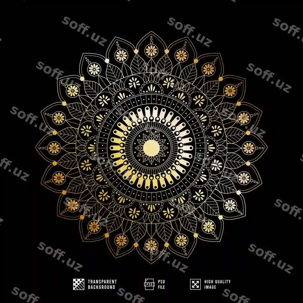 Oltin mandala bezaklari | Gold mandala ornament