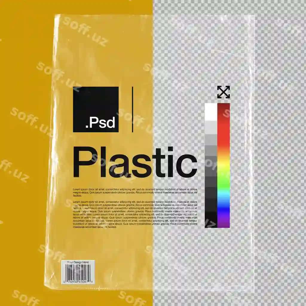 Realistik shaffof plastik namuna | Realistic transparent plastic mockup