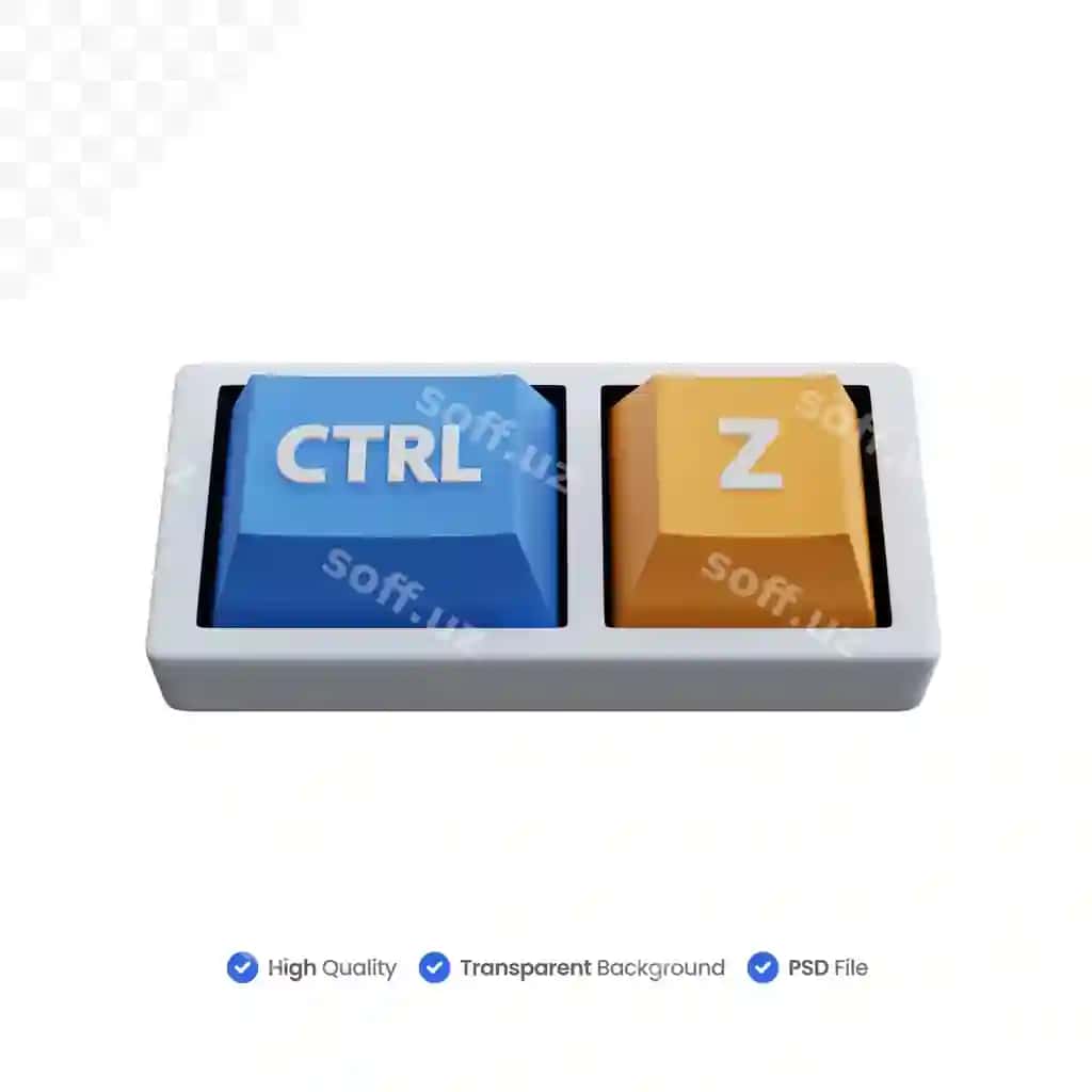 3d rendering Ctrl Z klaviatura tugmalari ajraltirilgan | 3d rendering ctrl z keyboard keys isolated