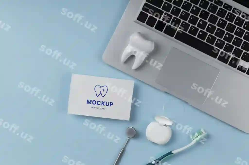 Tish kartochkasi dizayn namunasi | Mock up design dental business card