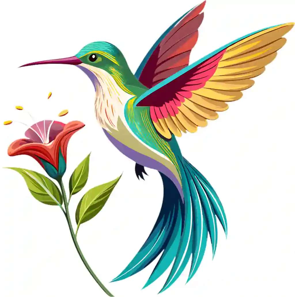 Nozik kolibri jonli gul yonida uchib yuradi | Delicate hummingbird hovers near vibrant flower