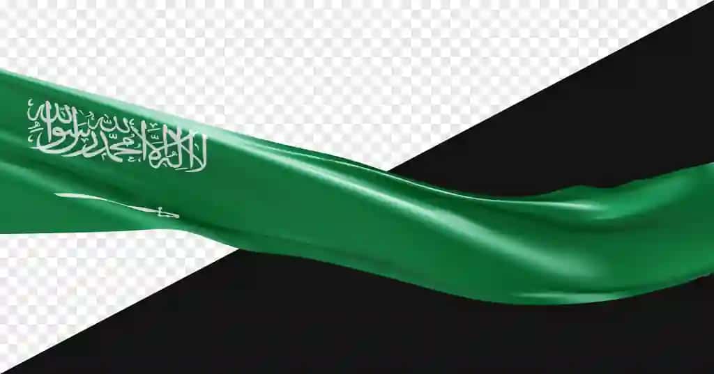 3D realistik Saudiya Arabistoni bayrog'i izolyatsiya qilingan | 3d realistic flag ofsaudi arabia isolated