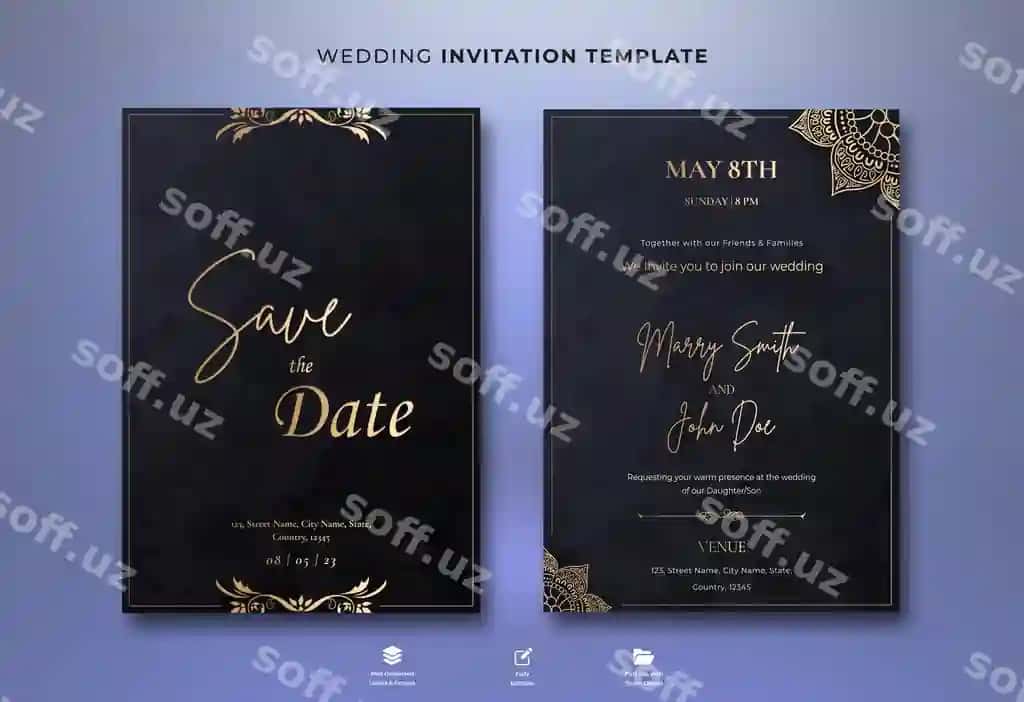 Elegant to'y plakati shablon | Elegant wedding poster template
