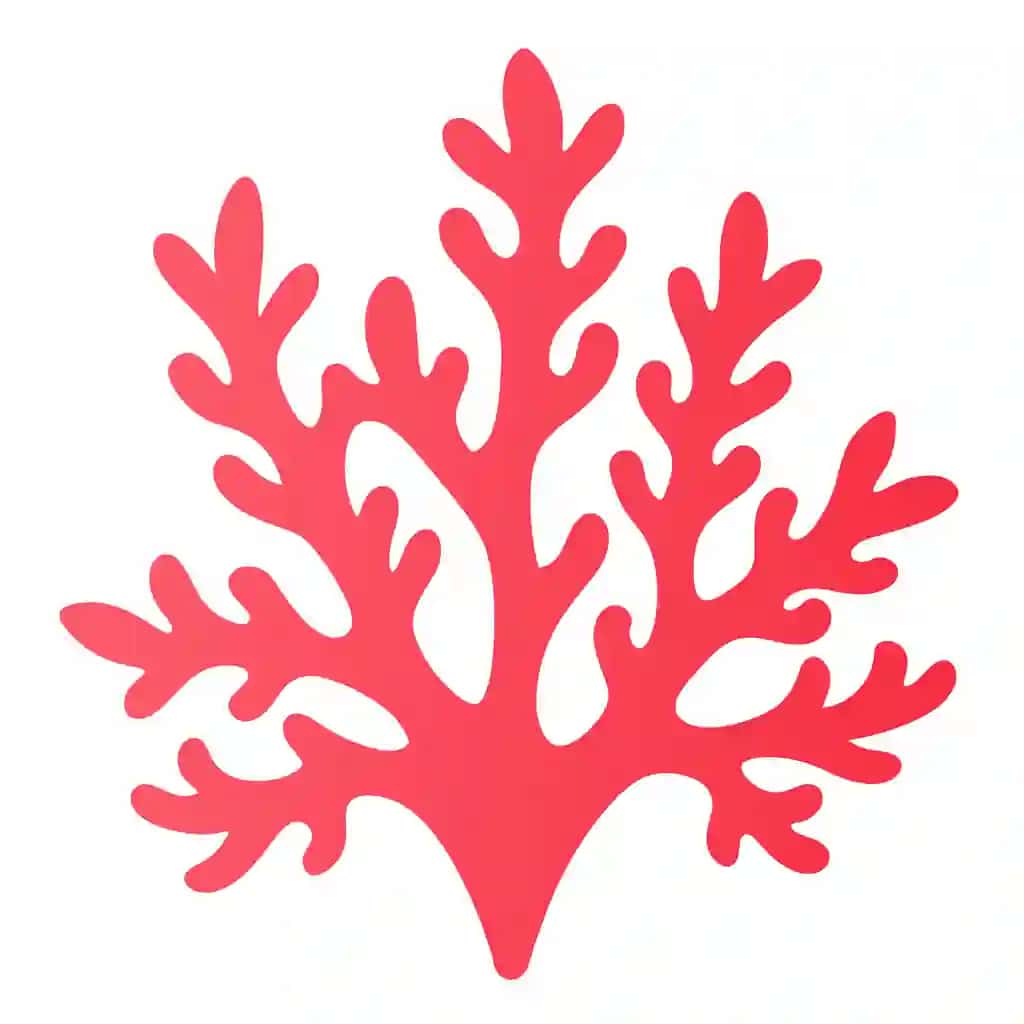 Marjon dizaynidagi klipart san'ati illyustratsiyasi oq fon 28 | Coral design clipart art illustration solid white background 28