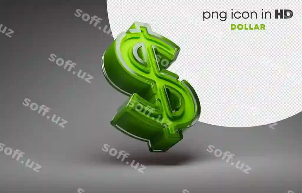Shaffof fon bilan 3D piktogramma yuqoriga | 3d icon with transparent background dollar right up