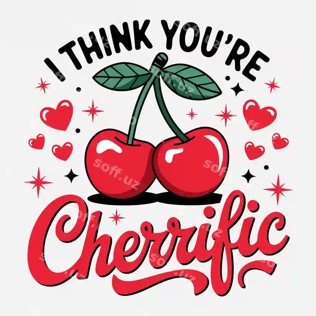 Har doim olcha gilosli dizayn olcha valentin futbolkasi dizayni | Always cherry cherryishing design cherry valentine t shirt design