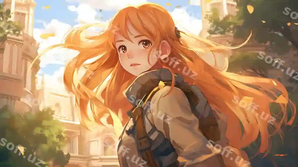 Qiz qahramon anime uslubi illustratsiyasi fon rasmi | Girl character anime style illustration wallpaper