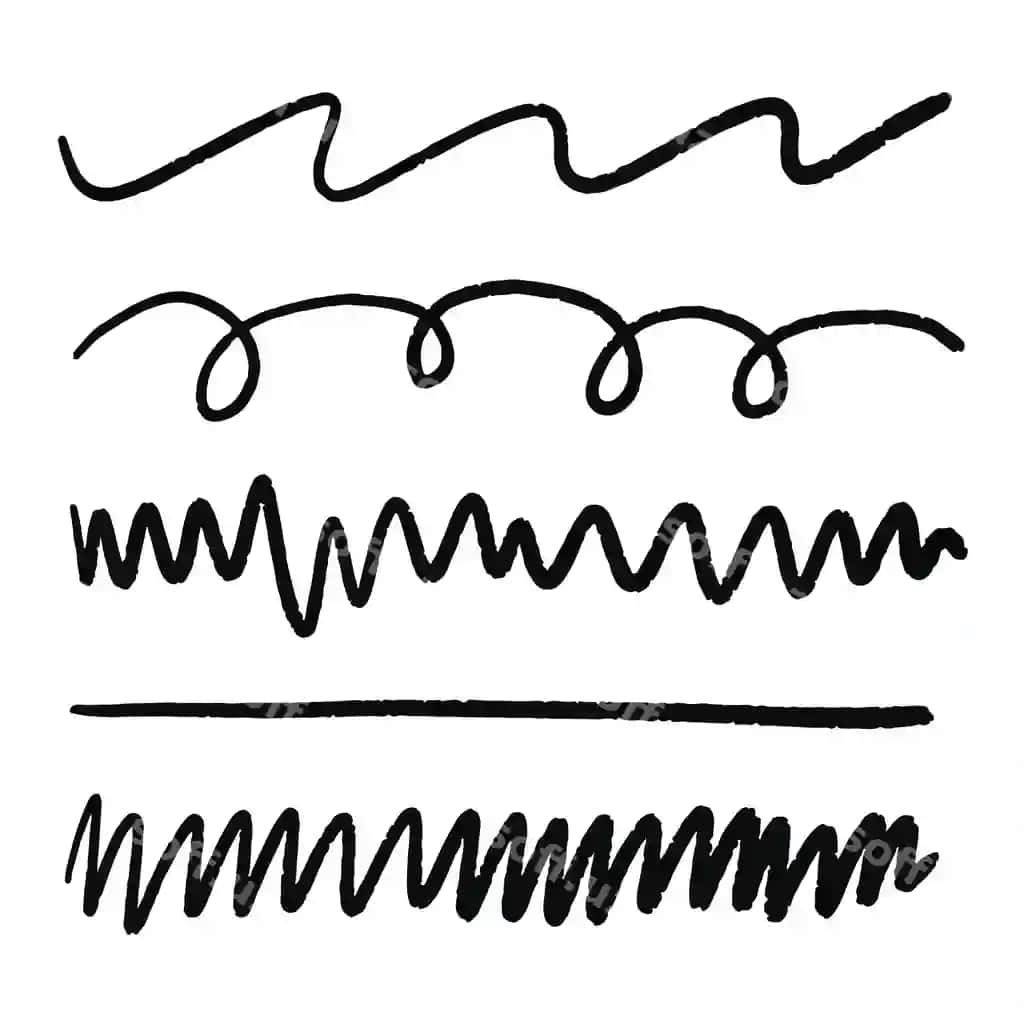 Oq qora chizma to'lqin chiziqlari pastda | Black white drawing wave lines bottom