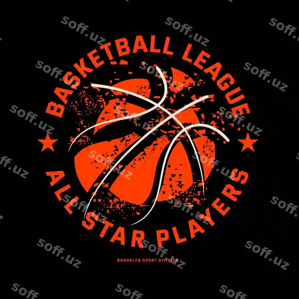 Tipografiya vektor basketbol futbolka dizayn illustratsiyasi | Typography vector basketball t shirt design illustration