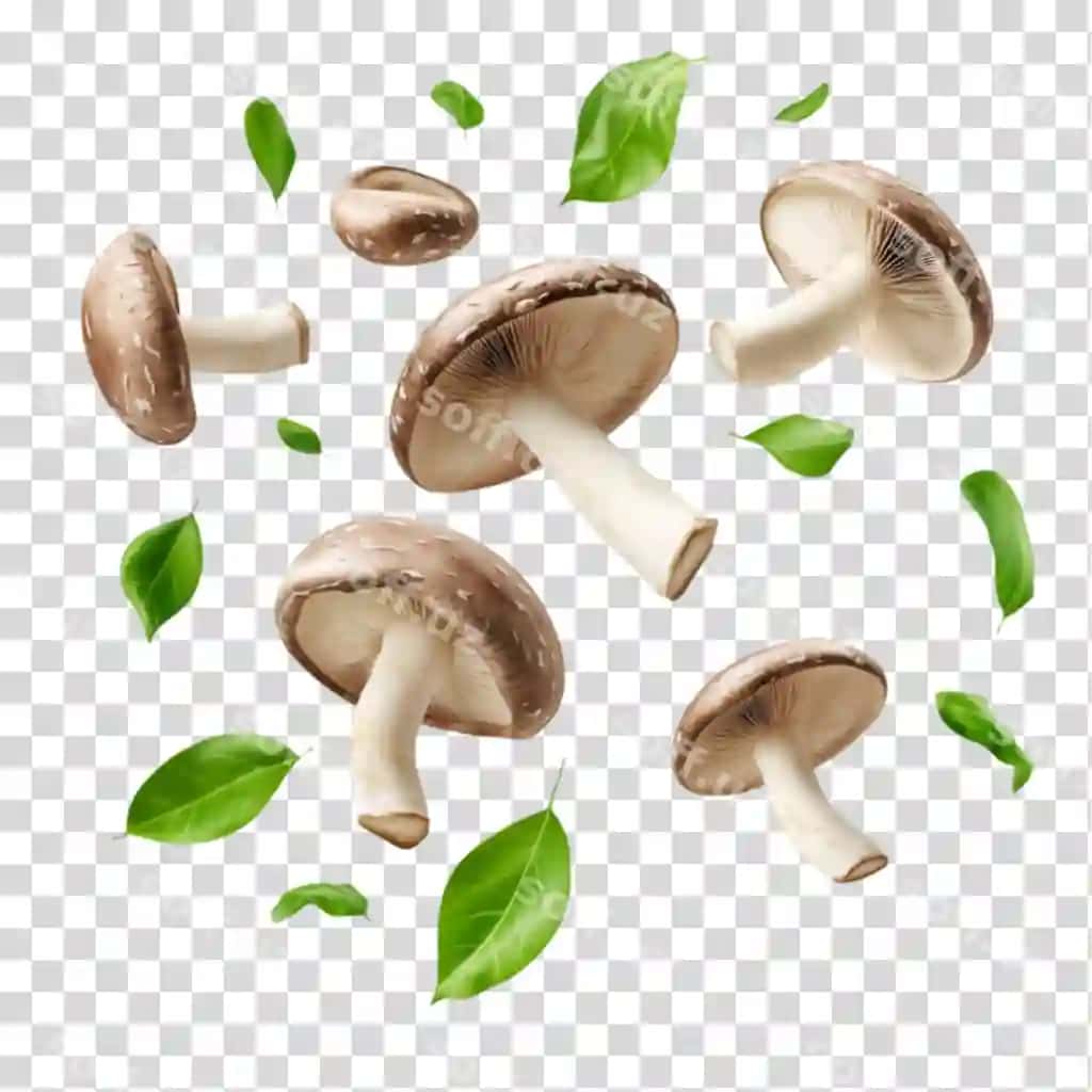 Qo'ziqorin bilan izolyatsiya qilingan shaffof fon png kesimi | Mushroom isolated transparent background png cutout