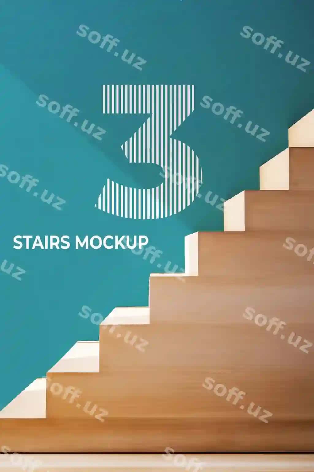 Namuna devor dizaynli chiziqlar | Stairs with mockup wall design