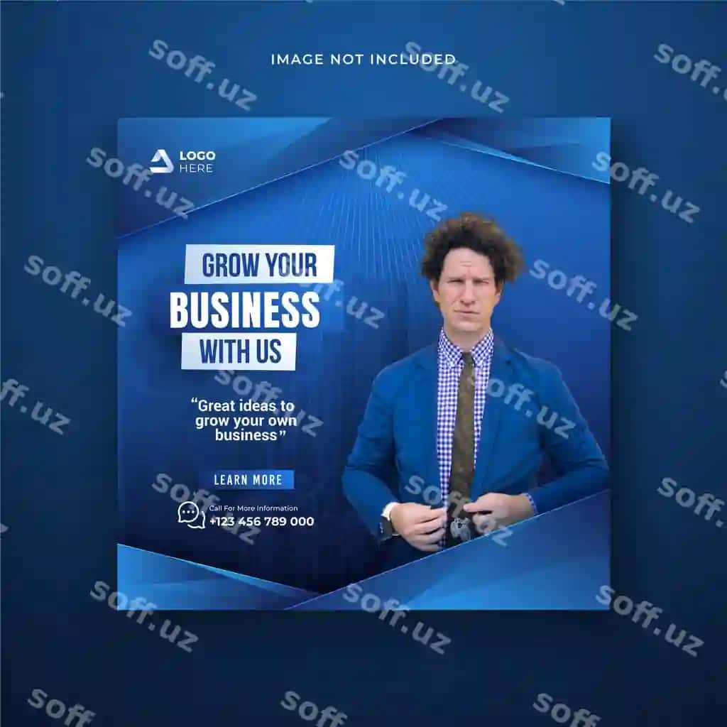 Biznes o'sishi korporativ ijtimoiy media post shablon premium vektor | Business growth corporate social media post template premium vector
