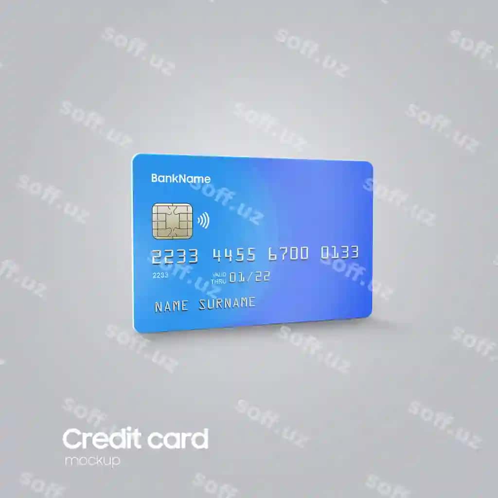 Realistik plastik karta qo'l namunasi | Realistic plastic card hand mockup