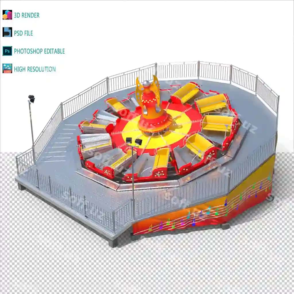 Flat ride mavzusi 3d modellashtirish psd | Flat ride theme 3d modeling psd