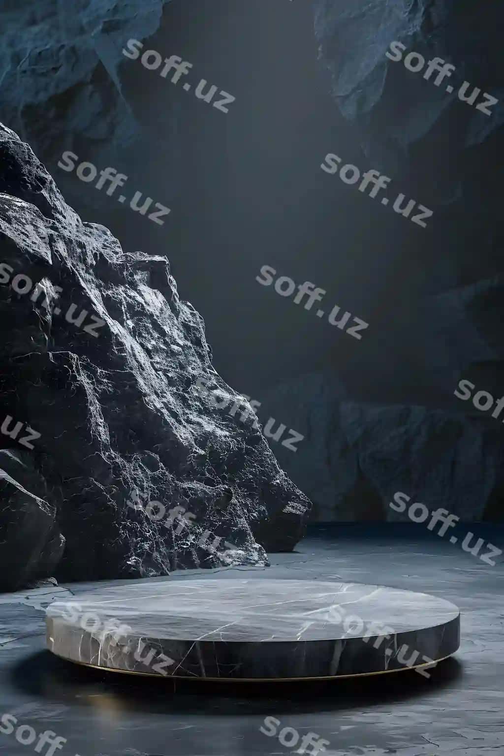 Elegant marmar mezon sirli maqora sohi | Elegant marble podium mystic cave setting