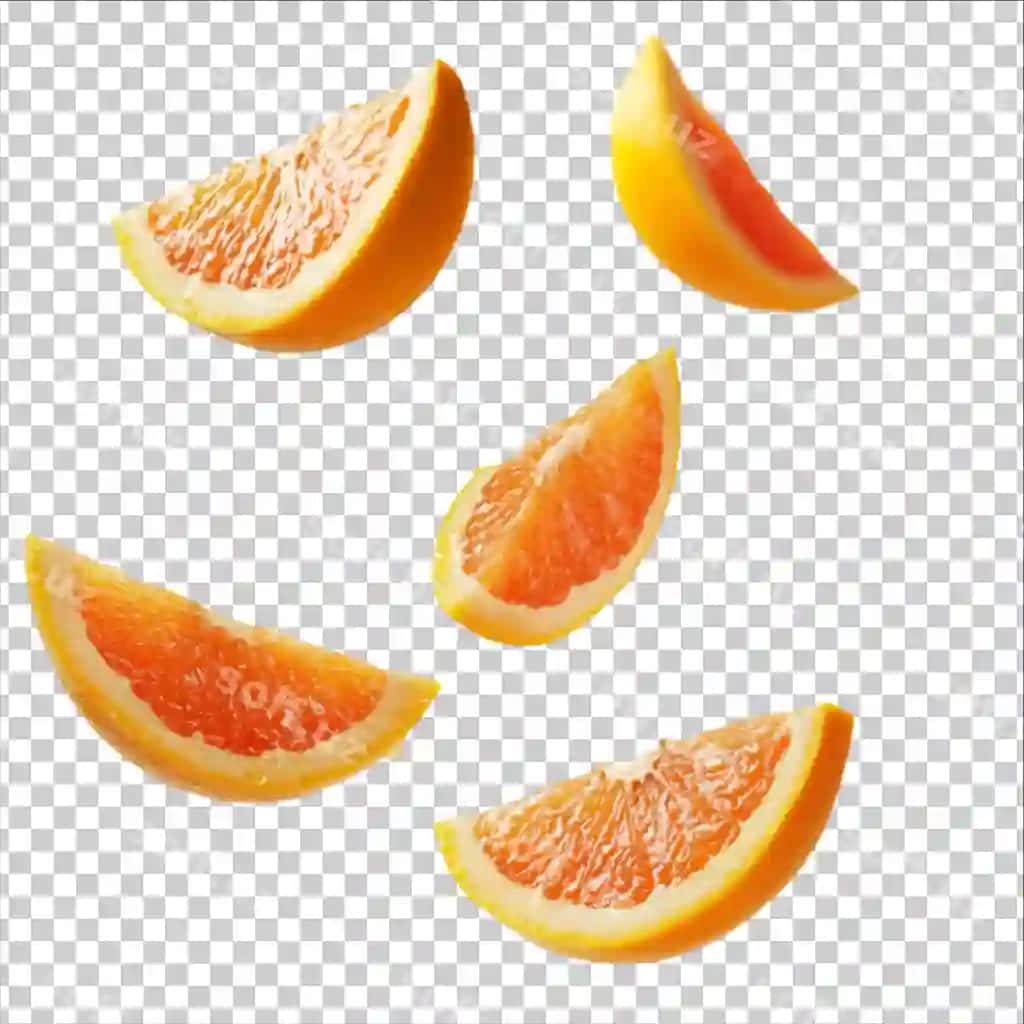 Kesilgan greyfurt shaffof fonda ko'rsatilgan | Cut grapefruit is shown transparent background