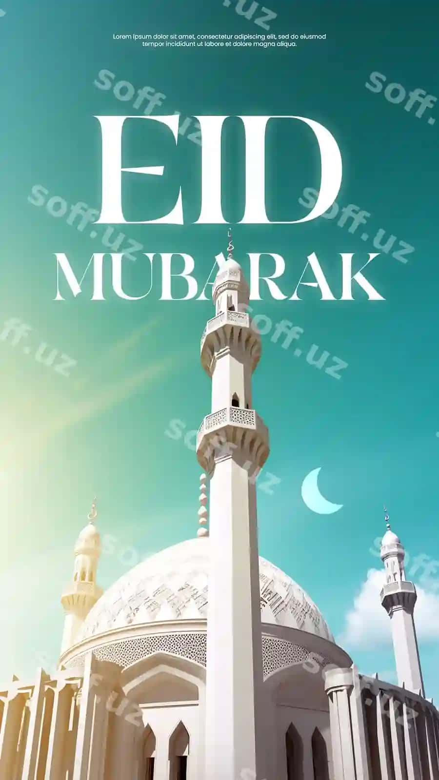 Iyd muborak ijtimoiy media post dizayn hikoyasi islomiy fon bilan | Eid mubarak social media post design story with islamic background