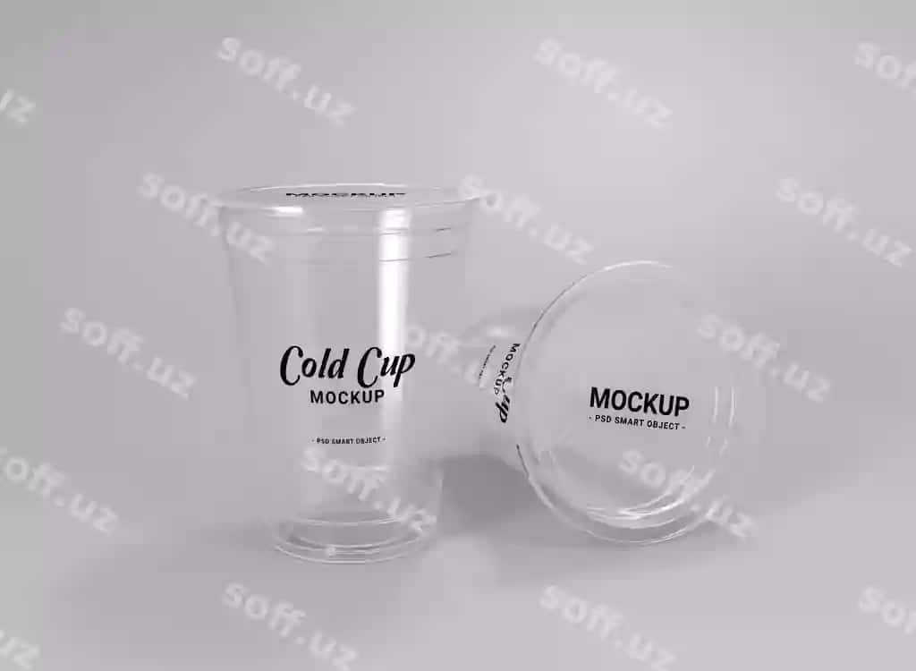 Haqiqiy sovuq stakan maketi | Realistic cold cup mockup