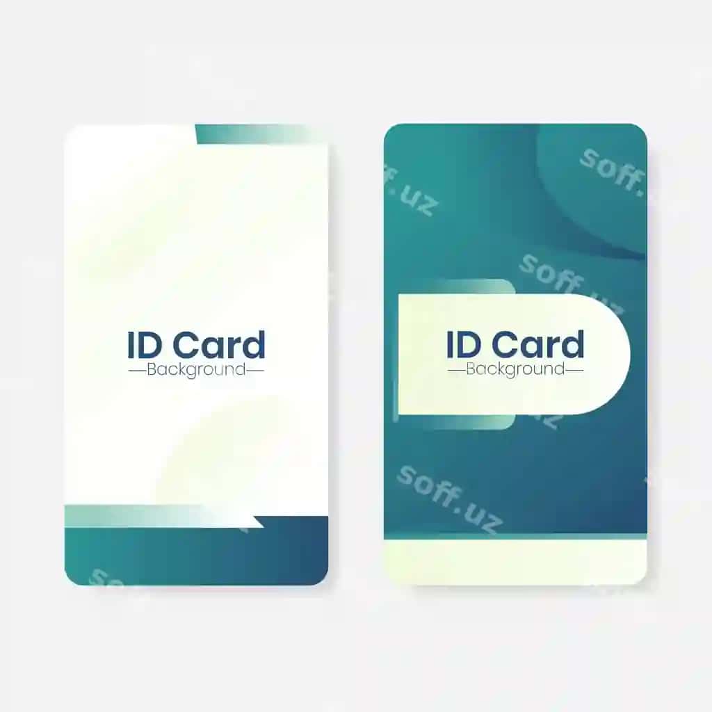 ID karta yashil gradientli anqariy fon shabloni | Id card green gradient abstract background template