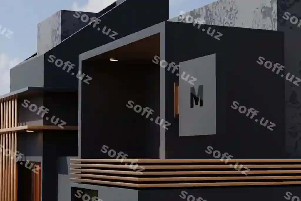 Logotip belgisi mockup to'g'ri to'rtburchak signage qutisi fasad ofis do'kon binosi | Logo sign mockup rectangle signage box facade office store building