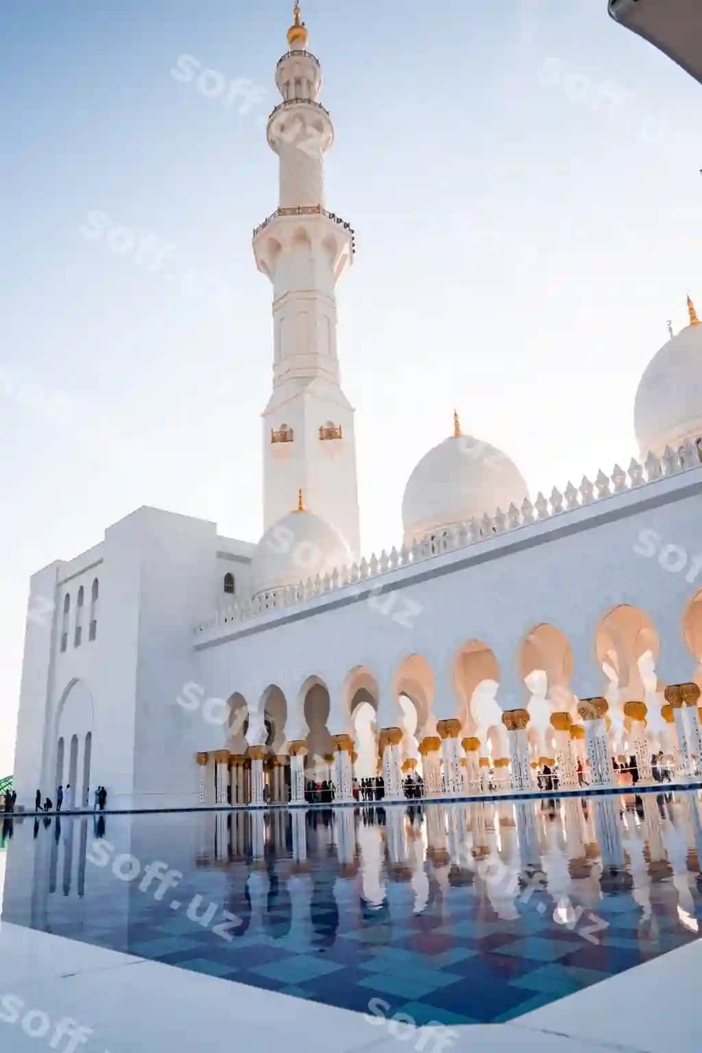Katta masjid Abu Dhabi kechki quyosh panorama tashqi ko'rinish Sheikh Zayed masjidi BAA | Grand mosque abu dhabi evening sunset panorama exterior sheikh zayed mosquein uae