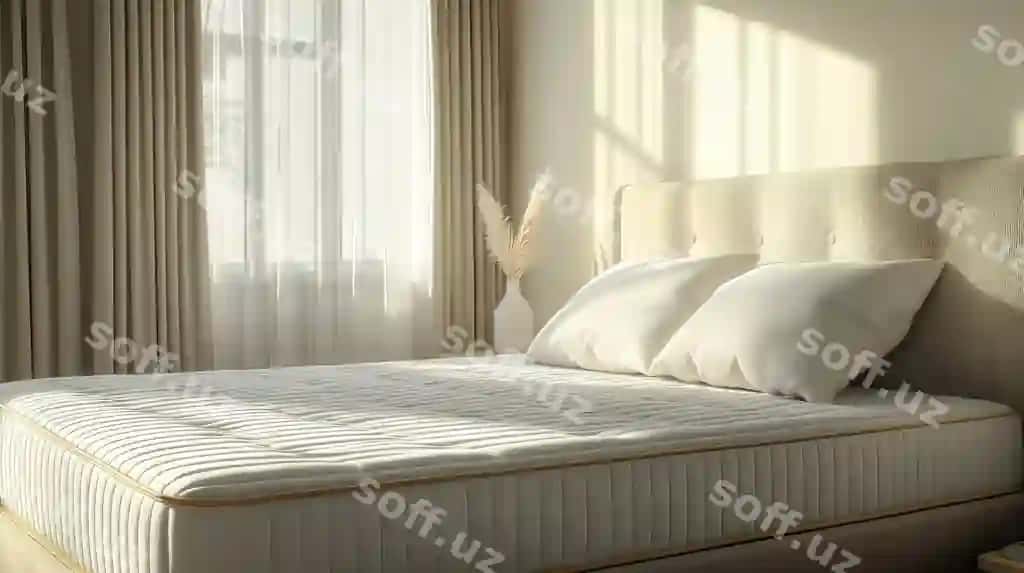 Yangi matrasli yorug'lik, shinam pastel bej rangli mehmonxona xonasi kvartirasini ijaraga olish, sog'lom uyqu, kir yuvish xizmatlari | New matress bed light cozy pastel beige hotel room apartment rent healthy sleep washing services