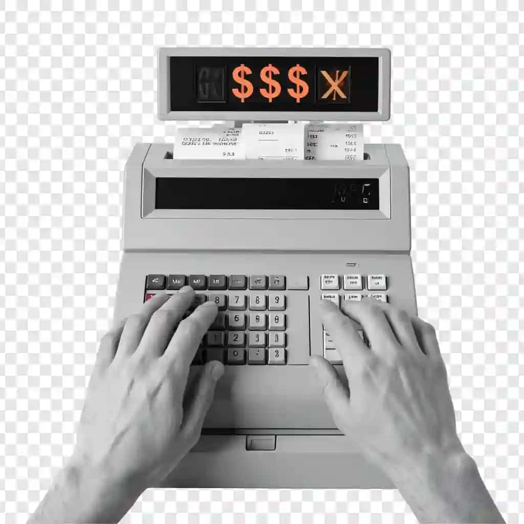 Raqamli displeyli vintage kassa apparati | Vintage cash register with digital display