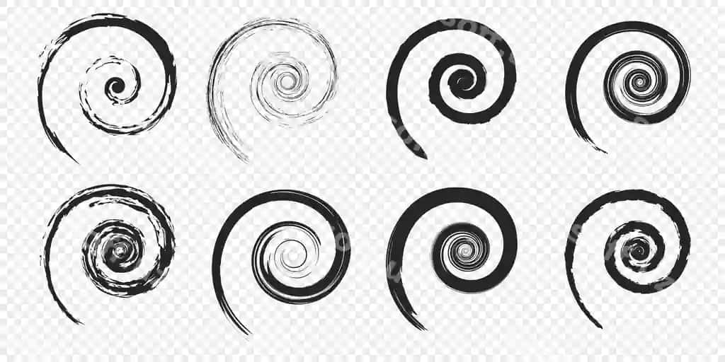 Grunge spirallar to'plami spirallar aylanma harakat elementlari | Grunge spirals set spiral swirl motion elements