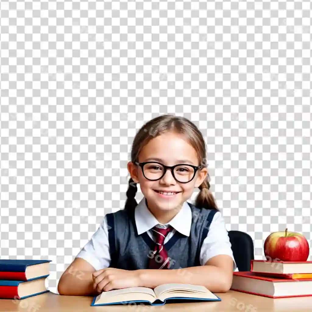 Baxtli maktab o'quvchisi kitob o'qish | Happy schoolgirl reading books