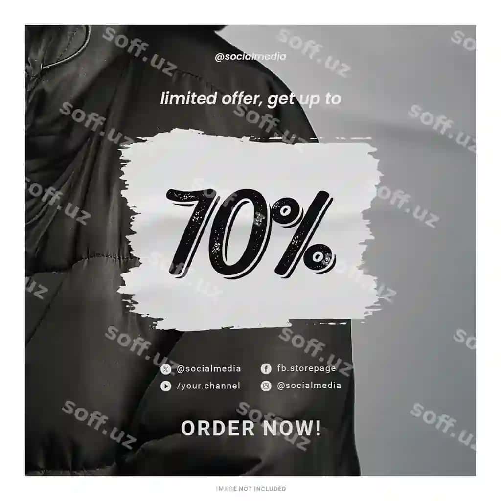 Qora tema yangi moda uslubi sotuv Instagram post shablon PSD dizayni | Black theme new fashion style sale instagram post template psd design