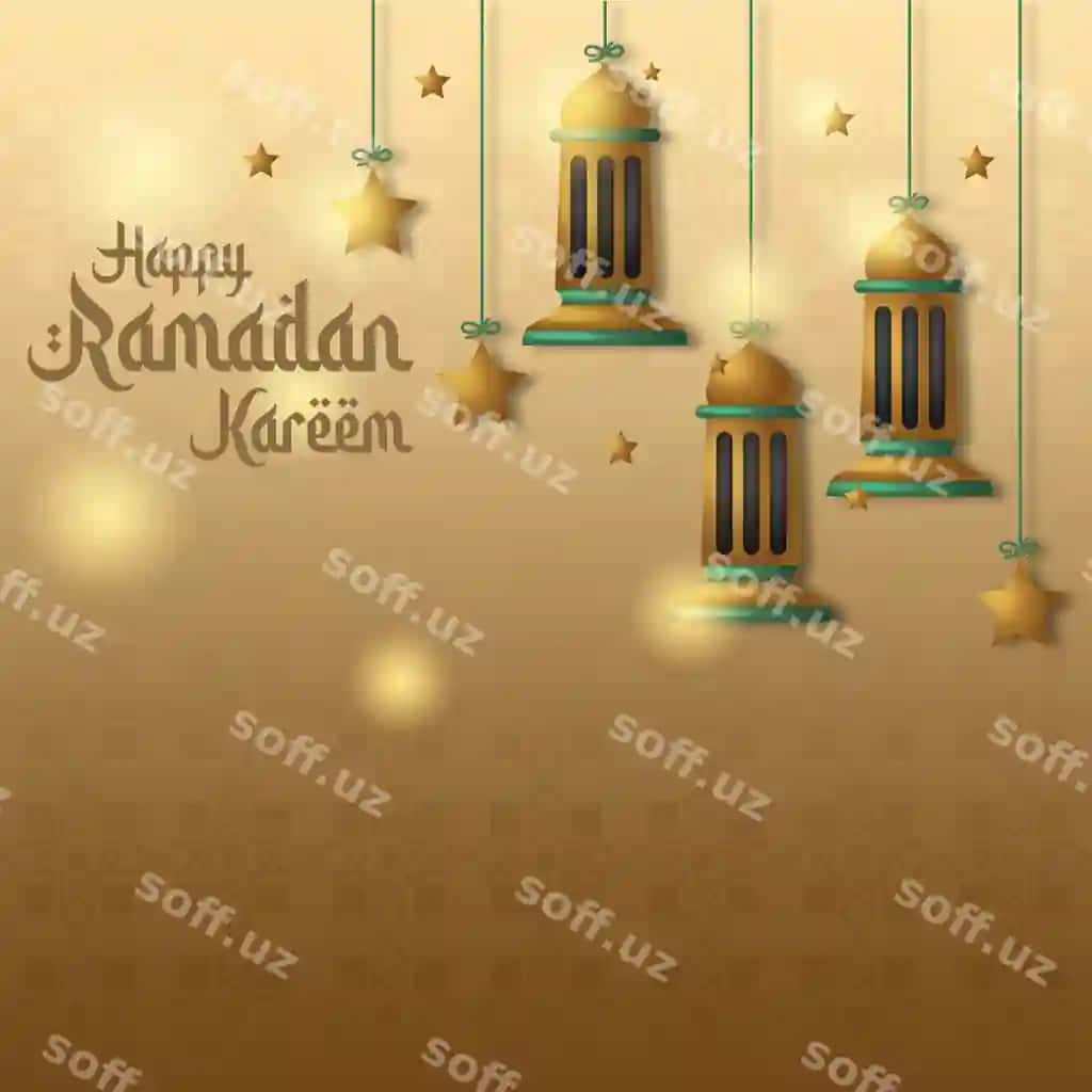 Ramon oyi muborak bo'lsin tabrik kartochkasi ijtimoiy tarmoqlardagi post | Ramdan kareem greeting card social media post