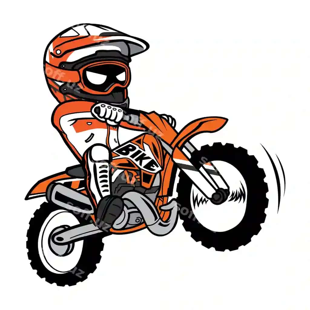 Motokros mototsikliga sakrash multfilmi | Motocross motorcycle jump cartoon