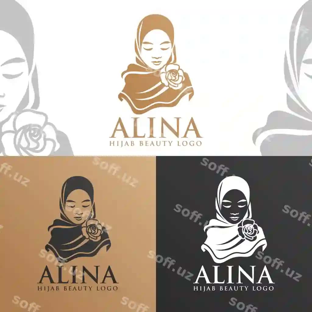Ayollar hijob go'zallik vektor logotip shabloni | Women hijab beauty vector logo template