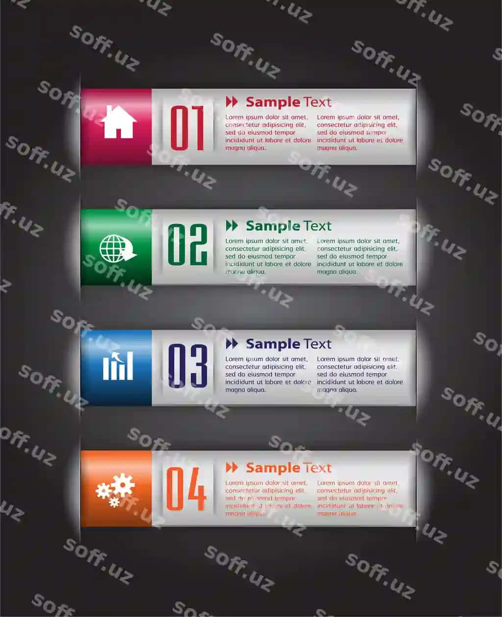 Zamonaviy matn qutisi shabloni infografika banneri | Modern text box template infographics banner