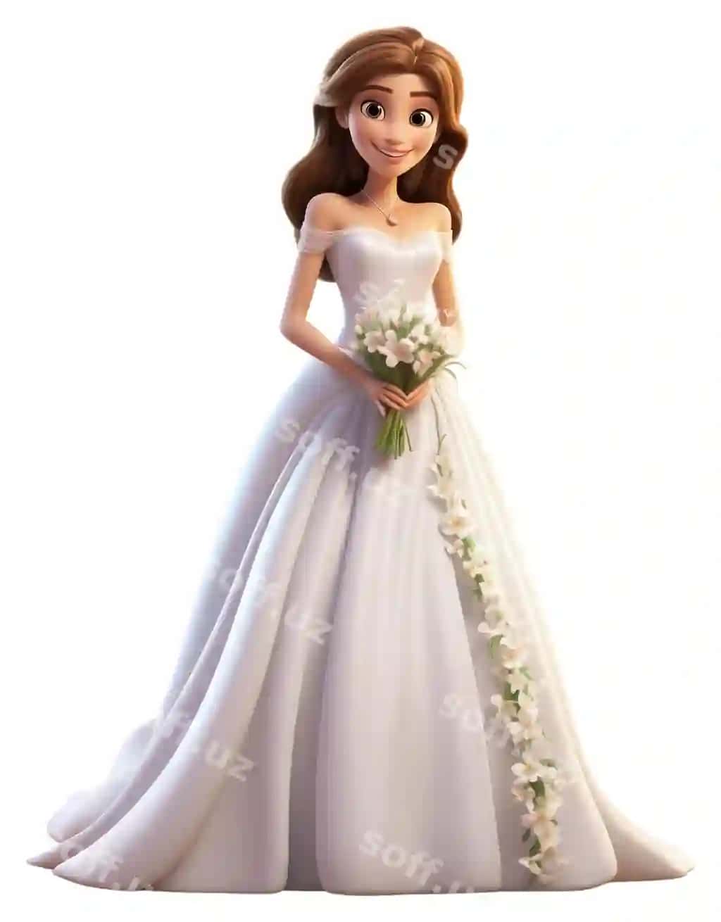 Png turklik kiyim kiyib figurina moda karykaturasi | Png wearing wedding dress figurine fashion cartoon