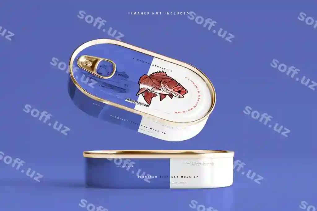Aloyuminiy baliq modeli | Aluminum fish can mockup