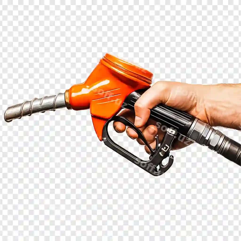 Yaxlit qo'l yoqilma nazyonni tutgan | Closeup hand holding fuel nozzle