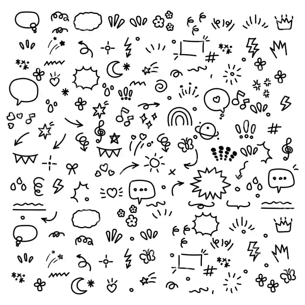 Qo'l bilan chizilgan chiziqlar elementlari chizma qalam belgilar effektlar oddiy skets | Hand drawn line elements doodle pen signs effects simple sketch
