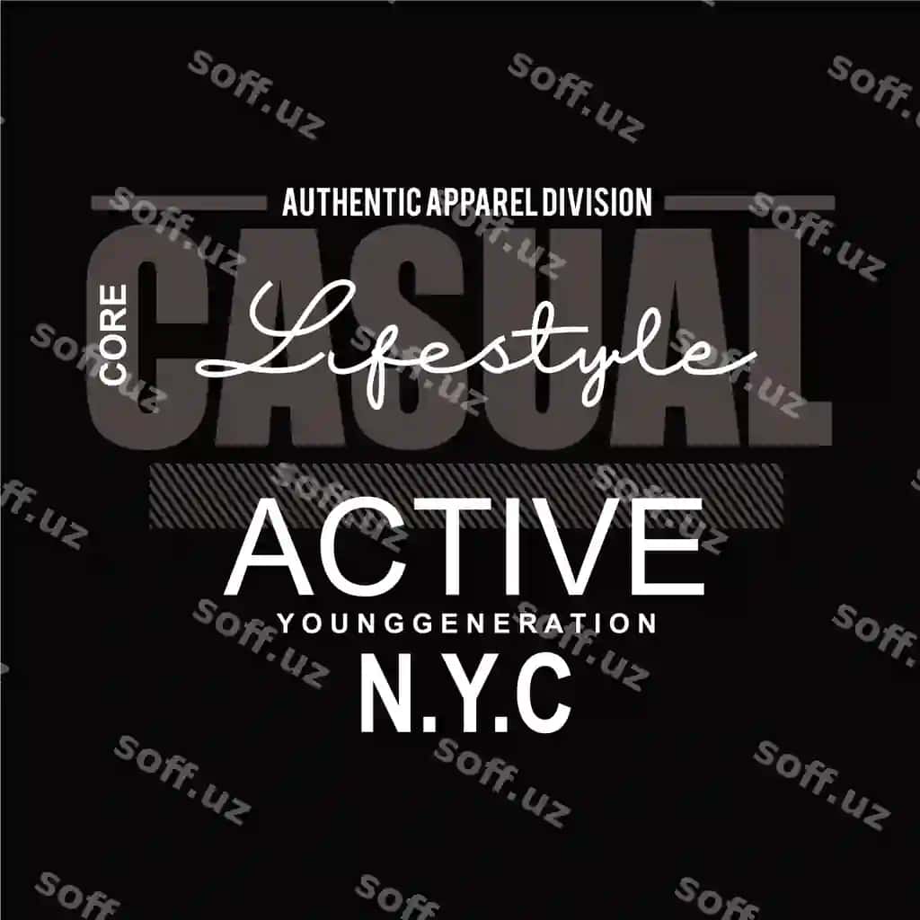 Tasodifiy hayot tarzi faol dizayn tipografiyasi vektor tasviri | Casual life style active design typography vector illustration