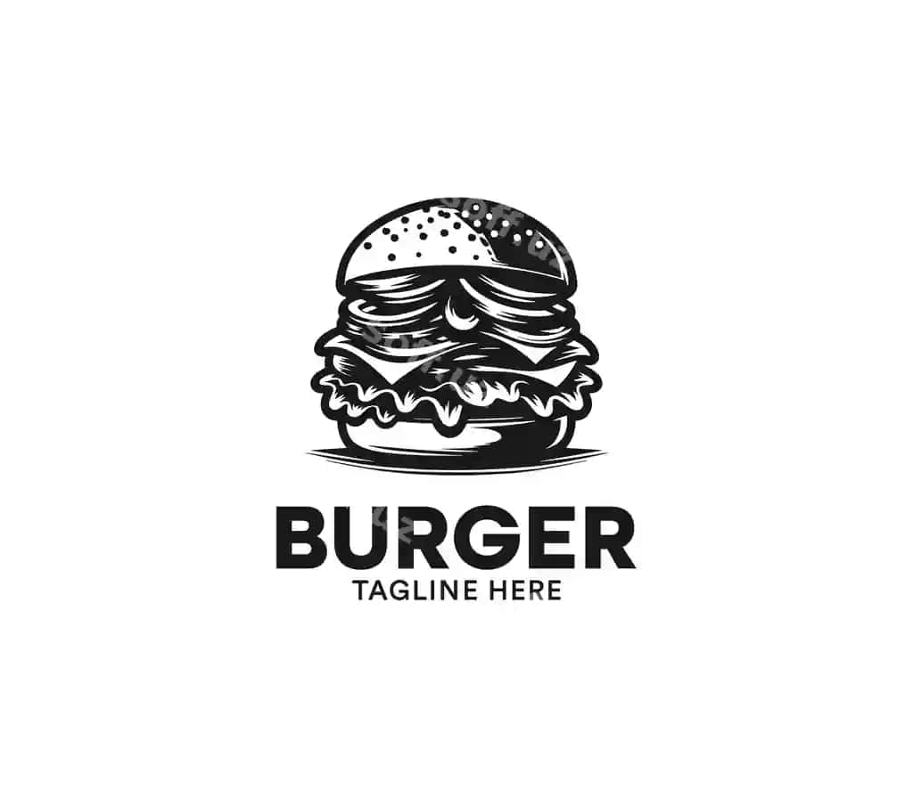 Burger logotip dizayni vektor fast food logotipi zamonaviy burger minimal dizayn | Burger logo design vector fast food logo modern burger minimal design