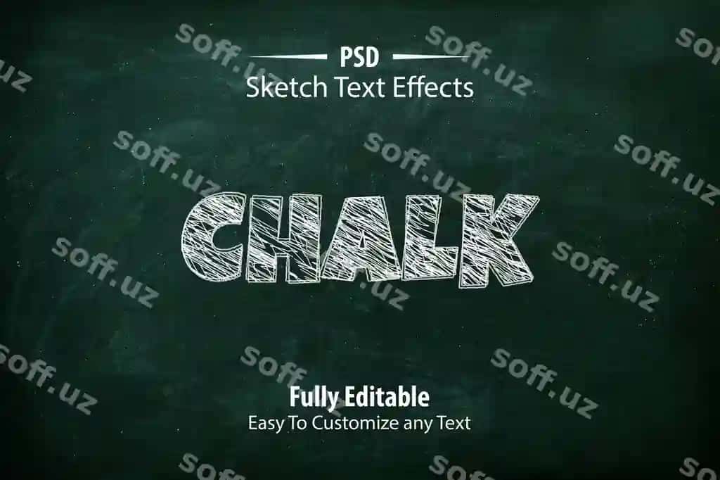 Tahrirlanadigan eskiz matn uslublari effekti | Editable sketch text styles effect