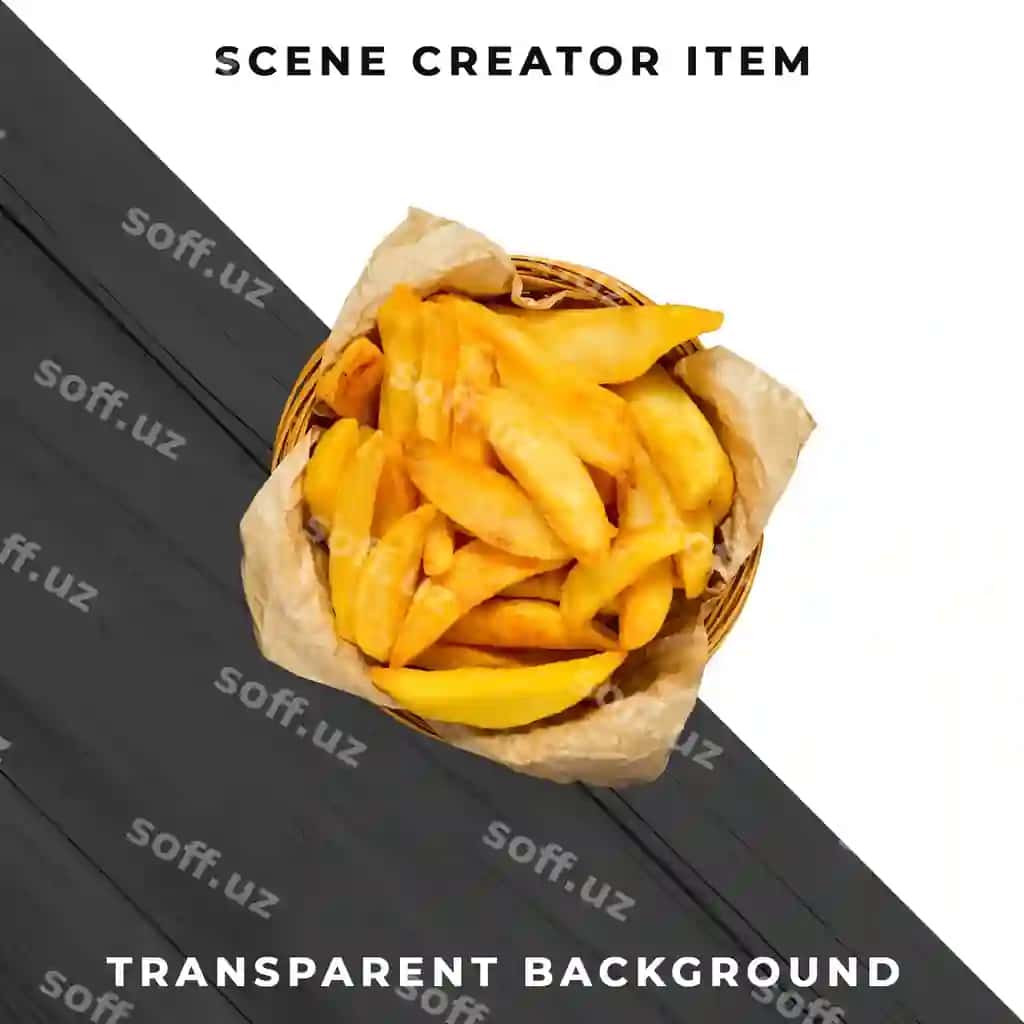 Fri obyekt shaffof PSD | Fries object transparent psd