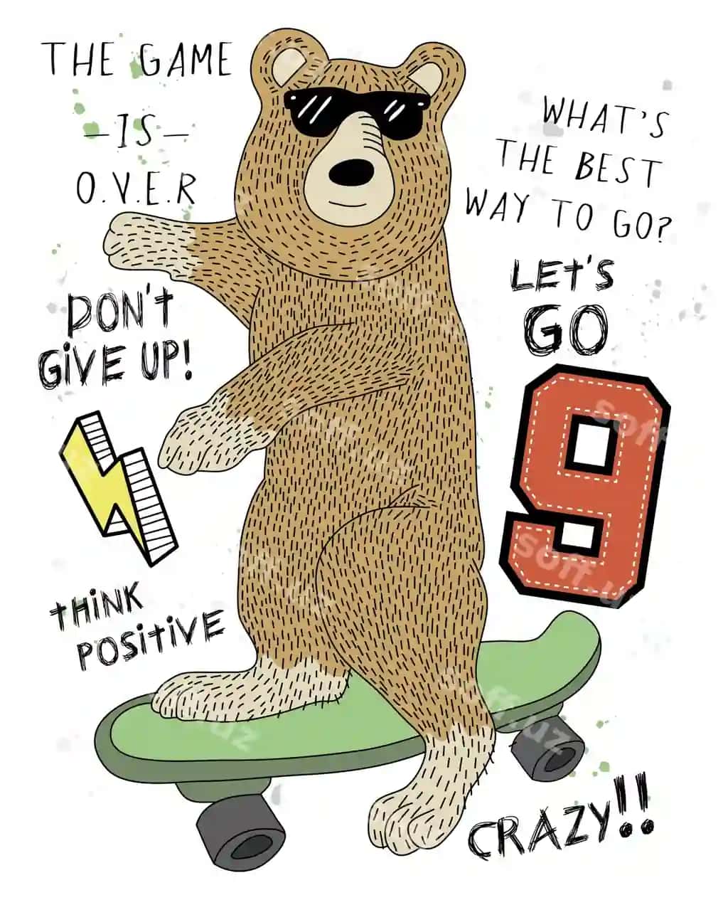 Qol bilan chizilgan so'nggi ayiq vektor dizayn futbolka bosishi | Hand drawn cool bear vector design t shirt printing
