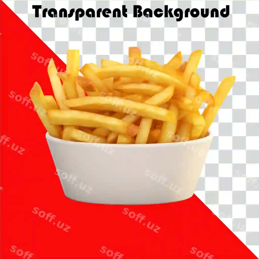 Psd frenc fries shaffof fonda | Psd french fries transparent background