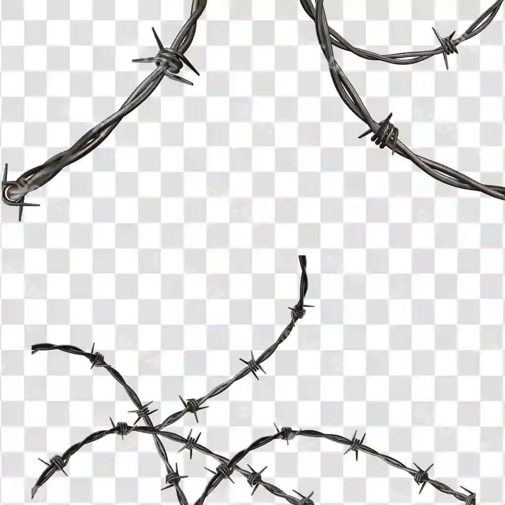 To'siq tikanli sim panjara liniyasi foydalanish xavfsizlik mavzular dizayn izolyatsiya shaffof | Set barbed wire fence line use security themes design isolated transparent