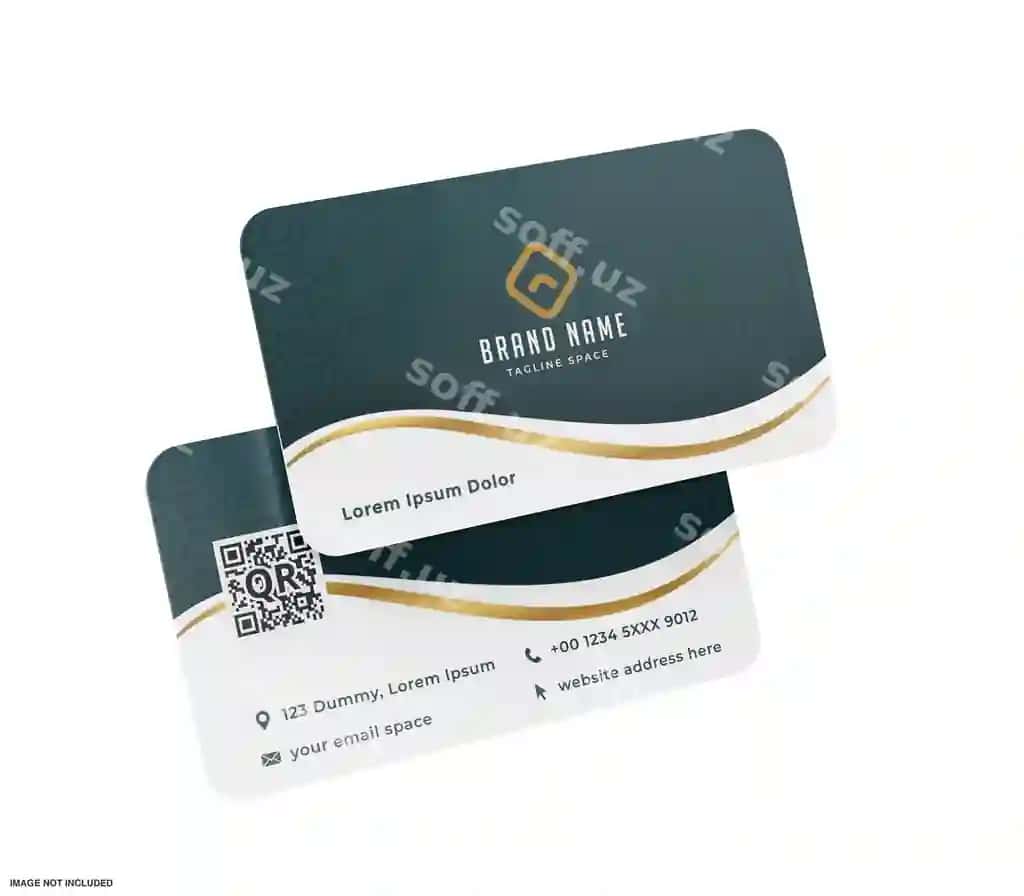 Aylantirilgan burchak biznes karta mockup | Round corner business card mockup