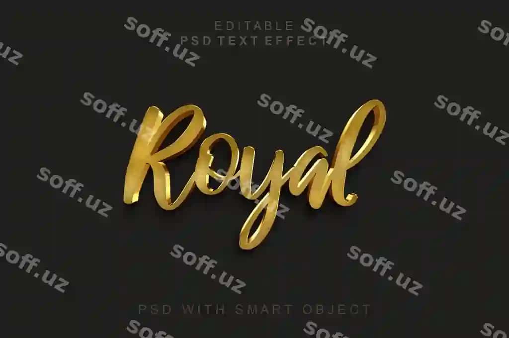Mulkiy 3d matn effekti | Royal 3d text effect