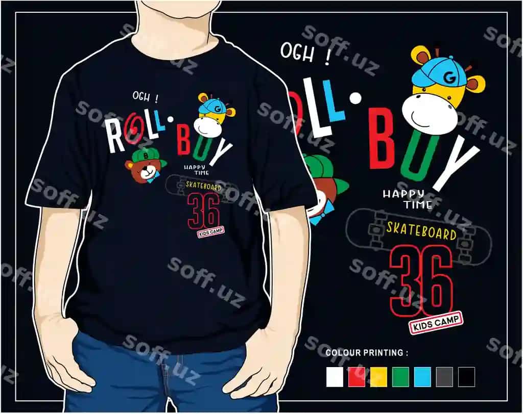 Hayvon skateri chiroyli karikatura vektor grafik futbolkalari hayvon illustratsiyasi | Animal skater cute cartoon vector graphic t shirts animal illustration